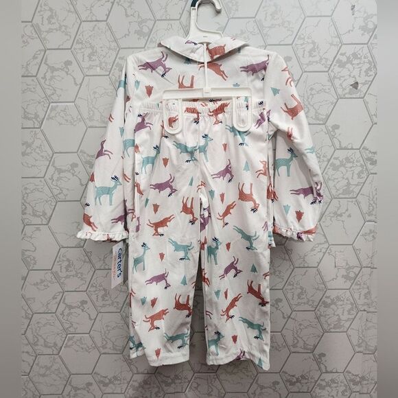 New Carter's Just One You Toddler Girls' 2pc Reindeer Pajama Set - Picture 4 of 5